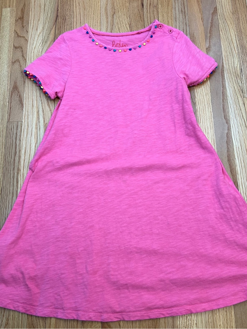 Mini Boden Pink Pom Pom Dress